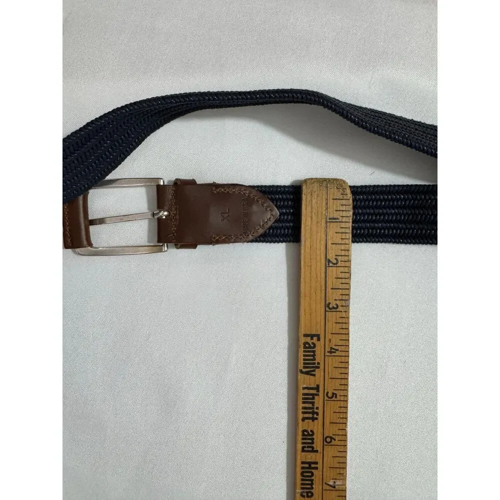 New Johnnie-O Navy Blue Waxed Cotton Stretch Belt Golf XL